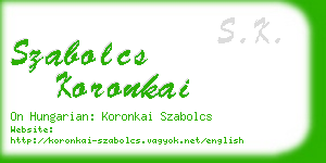 szabolcs koronkai business card